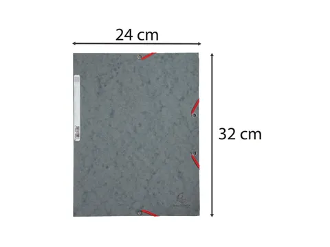 Elastomap 3 kleppen glanskarton 400g/m2 - A4-Grijs