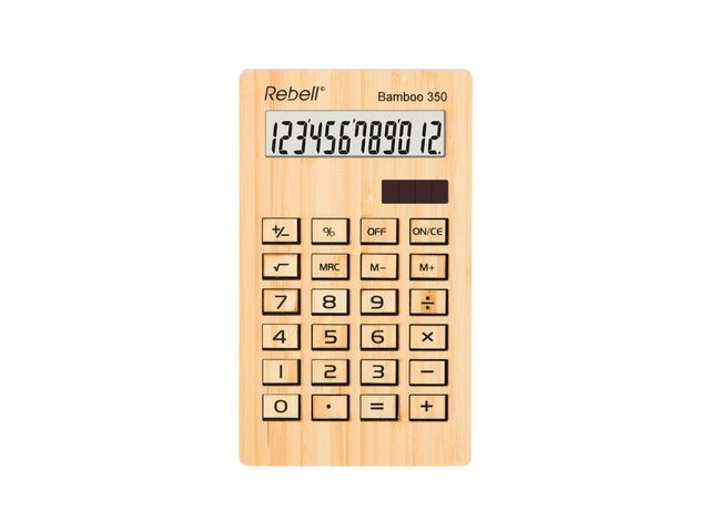 Calculator Rebell BAMBOO 350WB hout | RekenmachinesWinkel.be
