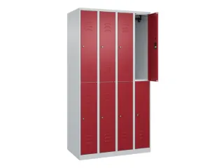 dubbeldekse locker,HxBxD 1850x1000x500mm,4x2vak.,vak B 250mm,cil.-slot - 2