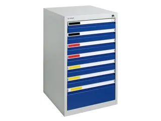 Ladekast Hxbxd 900x500x500mm 7 Laden Romp Ral7035 Front Ral5010 - 1