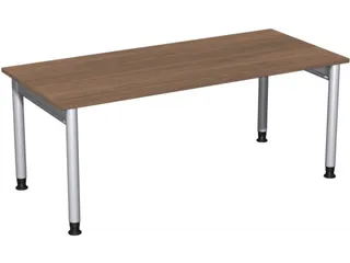 In hoogte verstelbaar bureau,HxBxD 680-820x1800x800mm,blad notenboom - 1