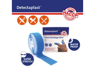 Detectaplast Zelfklevend schuimverband 3cmx4.5mtr Blauw - 2