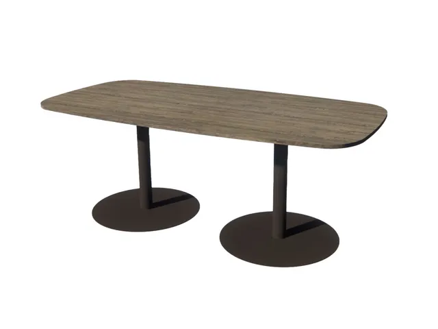 Linesto vergadertafel 200x100 deens ovaal logan eiken 25mm zwart