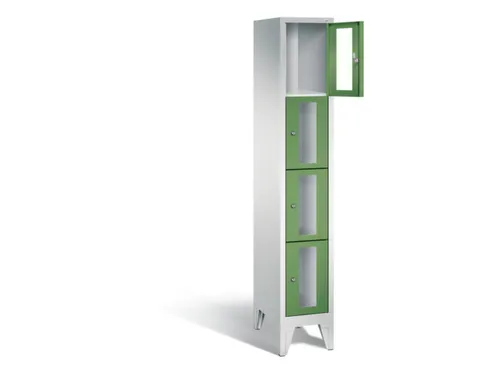 lockerkast 1850x320x500mm 1x4 vakken Cilinderslot Poten, RAL6011