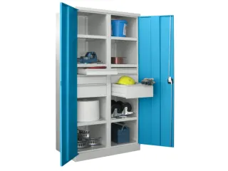 systeemkast,HxBxD 1950x1040x630mm,6xStalen bodem,RAL7035,front RAL5012 - 2