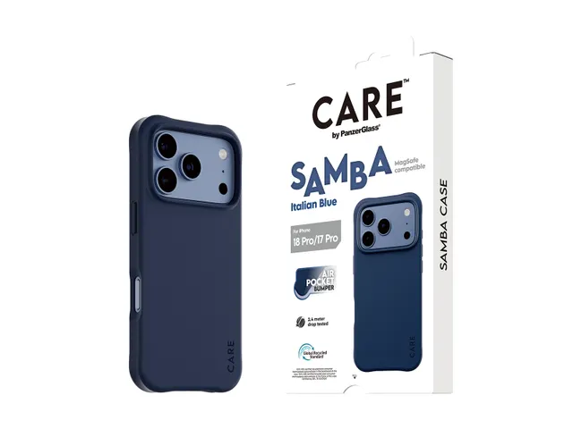 PanzerGlass CARE by Samba Case Italian Blue w. MagSafe iPhone 20