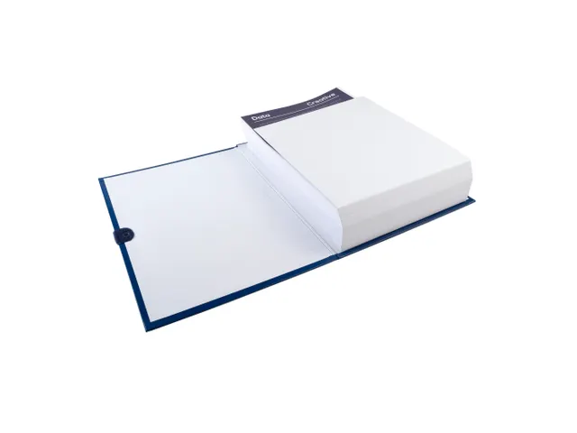 Map uitrekbare rug balacronkaft en Klittenband Donkerblauw 24x32cm A4