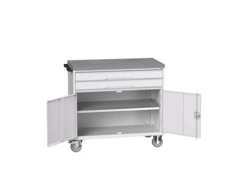 gereedschapswagen 980x1050x600mm linoleum 2 laden+kast RAL7035+RAL7035