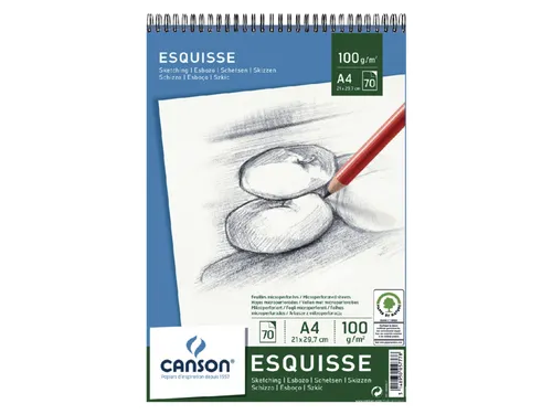 Schetspapier Canson Graduate Sketch 40vel 96gr A4 natuurlijk wit