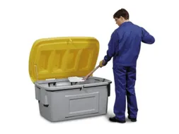 strooigoedbak,400l,HxBxD 780x1210x785mm,PE,grijs,deksel geel