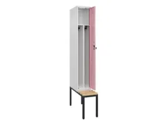 locker met bank,voor scheiding van kleding,HxBxD 2120x300x815mm,1vak