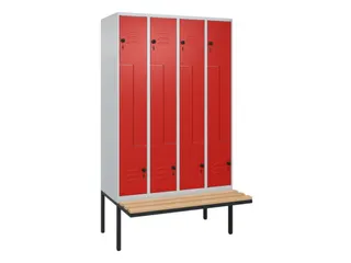 Z-garderobekast,HxBxD 2120x1200x815mm,8vak,vak B 300mm,draaigrendel - 1