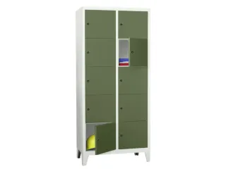 lockerkast,HxBxD 1850x800x500mm,2x5vakken,RAL7035,front RAL6011 - 2