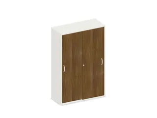 schuifdeurkast,HxBxD 1540x1000x430mm,decor romp wit,decor front noten - 1