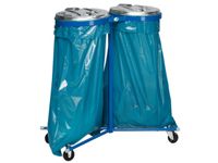 Dubbele Afvalverzamelaar Blauw Verrijdbaar 1020x860x500mm 120 Liter