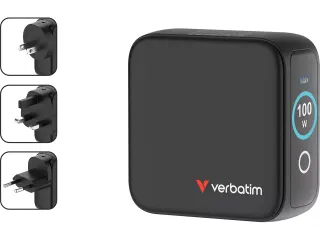 30239 VERBATIM Mini USB charger 100 W snellader GaN USB-C zwart - 1