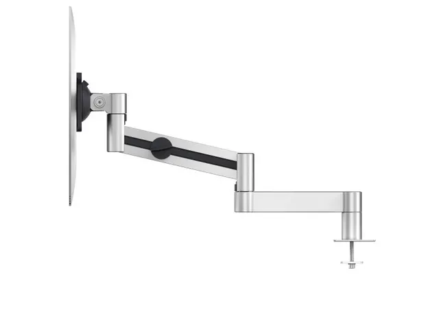 Bras 1 écran Fixation bureau avec passe-câble Argent
