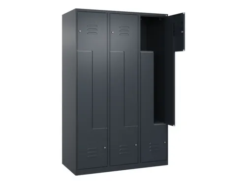 Z-garderobekast,HxBxD 1850x1200x500mm,vak B 200/400mm,cil.-slot