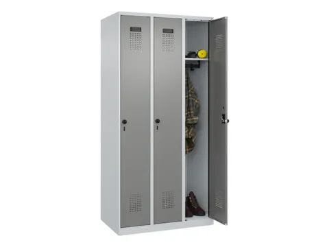 locker,HxBxD 1850x900x500mm,3vak,vak B 300mm,draaigrendel