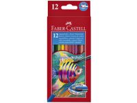 Kleurpotloden Faber-Castell aquarel incl penseel set à 12 stuks assor