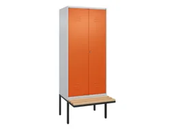 PBM-locker met bank,HxBxD 2120x800x815mm,2vak,vak B 400mm,cil.-slot