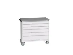 gereedschapswagen 980x1050x600mm linoleum blad 6 laden RAL7035