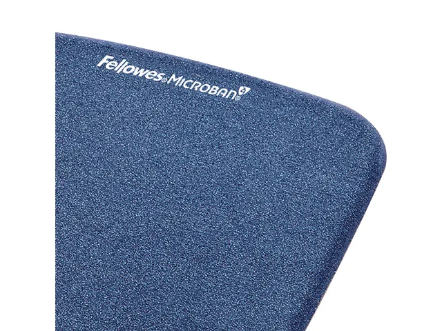 Muismat met polssteun Fellowes Plush Touch blauw