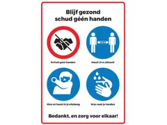 Veiligheidssticker, pictogrammen met omgangsregels, ft A3