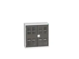 wandkast 800x800x350mm 2xStalen bodem sokkel Ral 7035 front Ral 7016