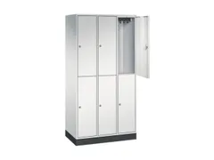 Dubbeldekse garderobekast,RAL 7035,HxBxD 1950x920x500mm,3x2vak.