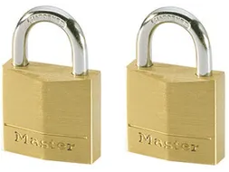 Hangslot MasterLock 120EURT 2 gelijksluitend messing 20mm