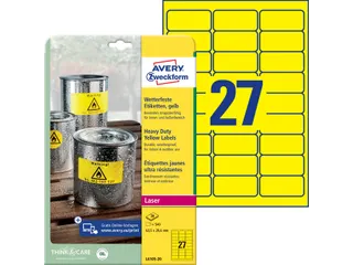 Avery Zweckform Ultra sterk etiket L6105-20 63.5x29.6mm Geel 540 stuks - 6
