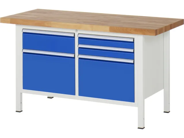 werkbank,HxBxD 840-1040x1500x700mm,beukblad,draagverm. 1250kg,4voeten