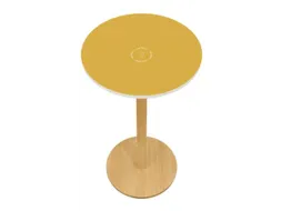 statafel,HxØ 1100x600mm,rond,schotelvoet natuur,blad geel