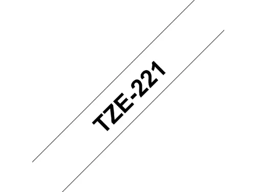 Labeltape Brother P-touch TZe-221 standaard 9mm zwart op wit