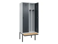 locker met bank,voor scheiding van kleding,HxBxD 2120x800x815mm,2vak