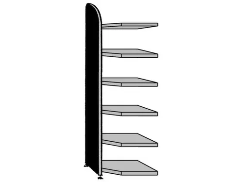 Hoekveld 2250x600mm 6legborden 1zijpaneel Met Achterwand Wit