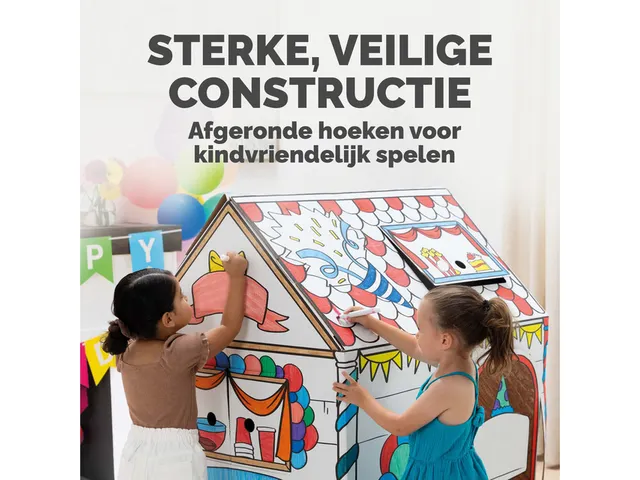 Kartonnen speelhuis XL Verjaardag Bankers Box Play inkleurbaar