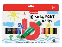 Viltstift Bruynzeel Kids Mega Point set à 10 kleuren