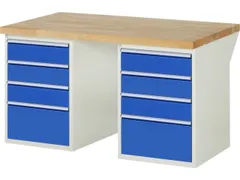 werkbank,HxBxD 890x1500x900mm,beukblad,draagverm. 750kg,2containers