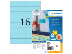 HERMA 4258 Gekleurde etiketten A4 105x37mm Blauw 1600 stuks