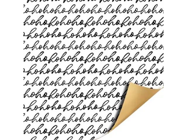 Geschenkpapier Kerst 70cmx2m assorti zwart/wit/goud