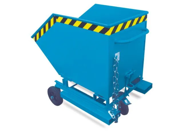 Kiepbak 1090x900x1330mm 400l M. Wielen Vorksloffen Ral5012