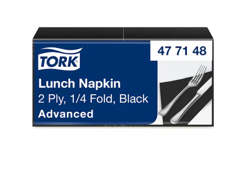 Servetten Tork 477148 2-laags 33x33cm zwart 1/4 vouw 200st.