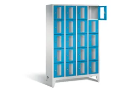 Lockerkast 1850x1190x500mm 4x5 vakken Cilinderslot Poten, RAL5012