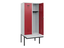 locker met bank,HxBxD 1950x800x815mm,2vak,vak B 400mm,cilinderslot