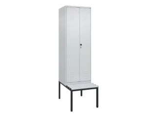 PBM-locker met bank,HxBxD 2120x600x815mm,2vak,vak B 300mm,draaigrendel - 1
