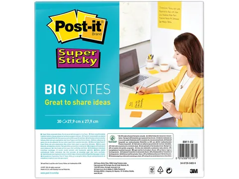 Big Notes, 30 feuilles, ft 280 x 280 mm, jaune