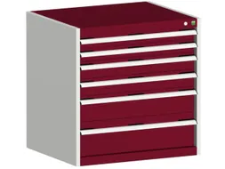 ladekast HxBxD 800x800x525mm 6laden romp RAL7035 front RAL3004
