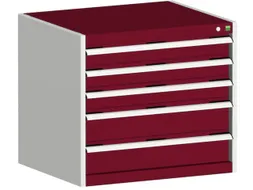 ladekast HxBxD 700x800x750mm 5laden romp RAL7035 front RAL3004